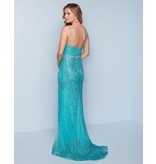 FITTED GLITTER TULLE DRESS WITH SPAGHETTI STRAPS AND SWEETHEART NECKLINE.