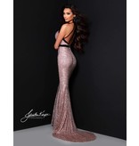 Halter top fitted sequin gown 2424