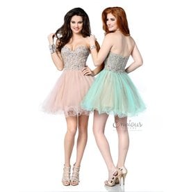 BEADED STRAPLESS, TULLE SKIRT 17570