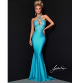 CRISS CROSS NECK WITH BROOCH, HALTER 2401