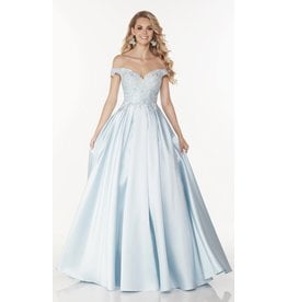 Off the shoulder lace bodice ballgown 61103