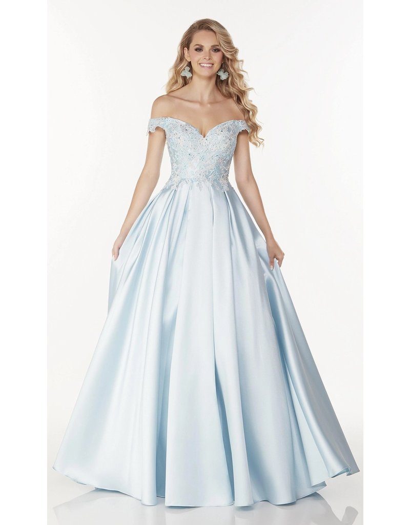 Off the shoulder lace bodice ballgown 61103