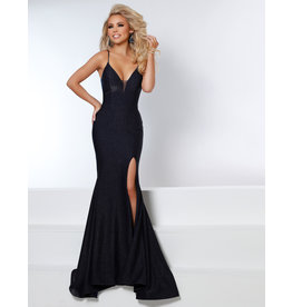 Fitted shimmer jersey gown 20148