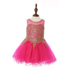 TULLE, GOLD LACE, BABY DRESS 5017B