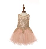 TULLE, GOLD LACE, BABY DRESS 5017B