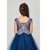 Cap sleeve lace bodice w/short sparkle tulle skirt 5105