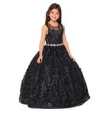 Illusion Tank Glitter floral embroidered full ballgown skirt 5109