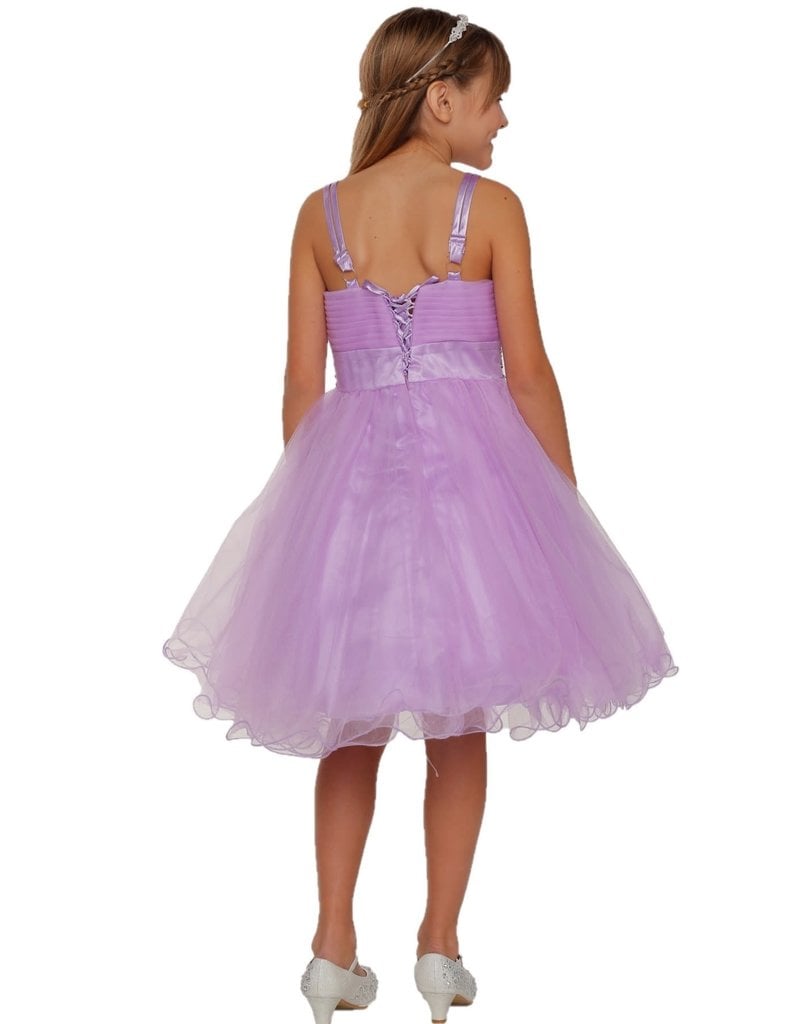 TANK STRAP A-LINE DRESS WITH BEADED WAISTLINE AND CORSET BACK 65008