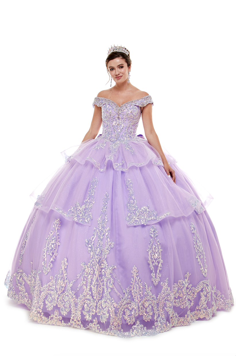 SAVOY'S FASHION 82242 QUINCE GOWN W/ LARGE RUFFLES & BOW My Formals