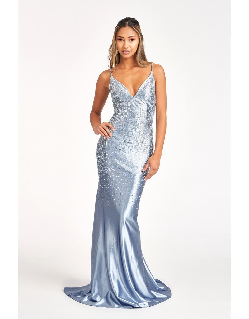 GLS Collective Fitted beaded shimmery gown 3045