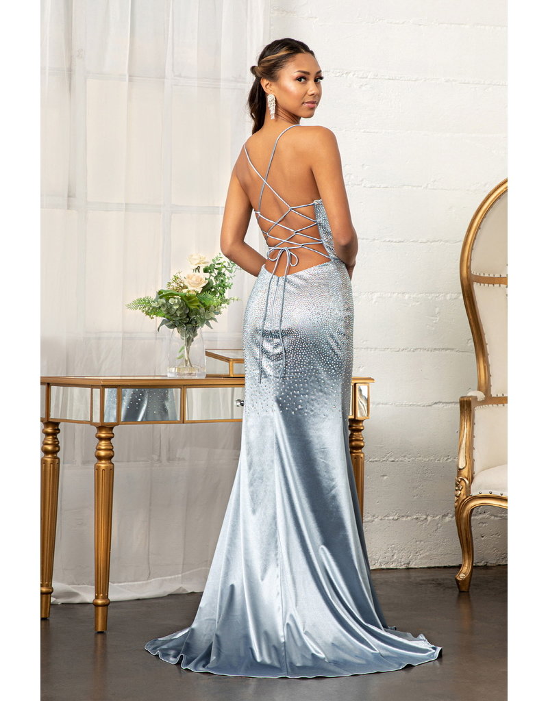 GLS Collective Fitted beaded shimmery gown 3045