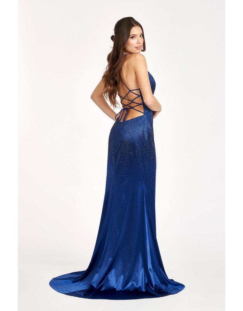 GLS Collective Fitted beaded shimmery gown 3045