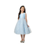 SWEET KIDS SATIN SHORT GOWN W/DIA SEQ TULLE SKIRT SK927B