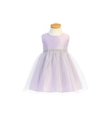 SWEET KIDS INFANT SATIN GOWN W/ METALLIC MESH SKIRT SKB841