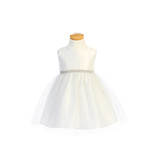 SWEET KIDS INFANT SATIN GOWN W/ METALLIC MESH SKIRT SKB841