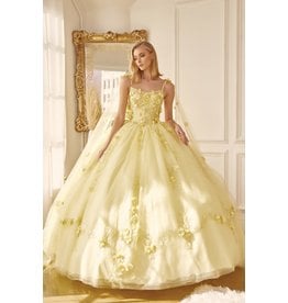 3D Lace tulle cape sleeve ballgown 1436