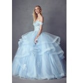 Off the shoulder ruffle tulle ballgown 1432