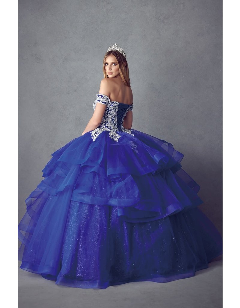 Off the shoulder ruffle tulle ballgown 1432