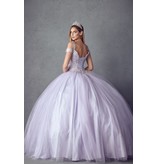 Off the shoulder beaded tulle ballgown 1430