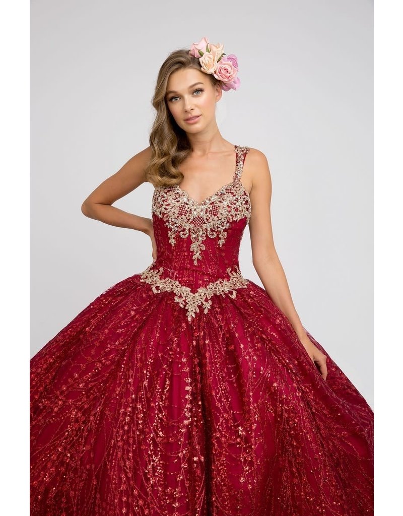 Glitter tulle lace ballgown 1428