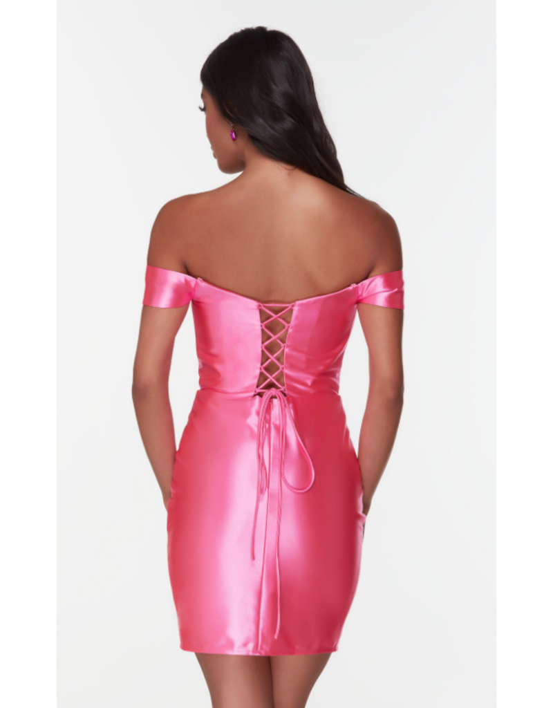 OFF SHOULDER STRETCH SATIN 4525