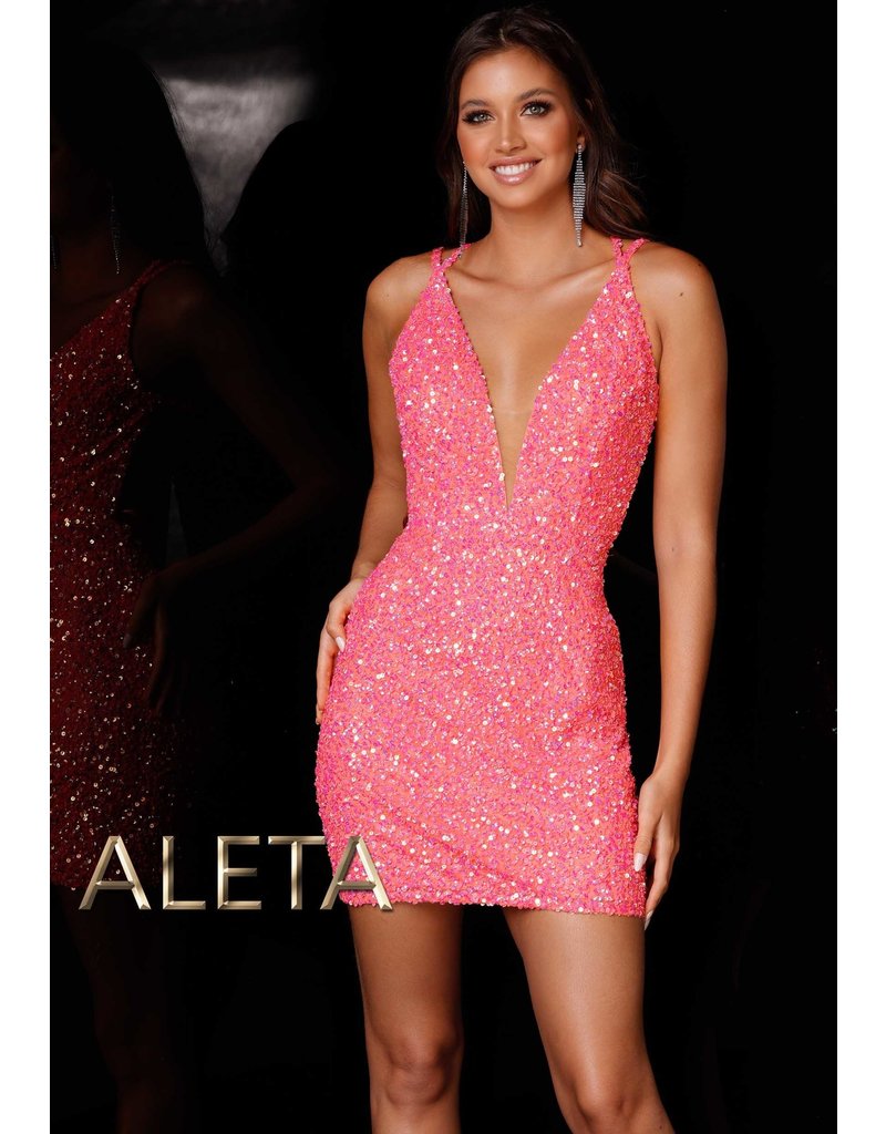 ALETA SEQUIN DRESS W/ STRAPPY BACK 734