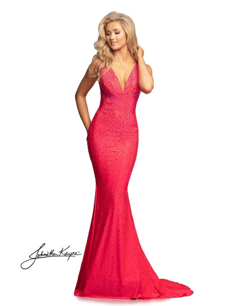 Beaded, jersey fitted tank strap mermaid gown 9213