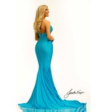 ONE SHOULDER BEADED STRETCH PAGEANT 2318