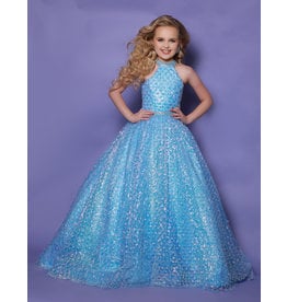 HIGH NECK SCALED BALLGOWN G1265