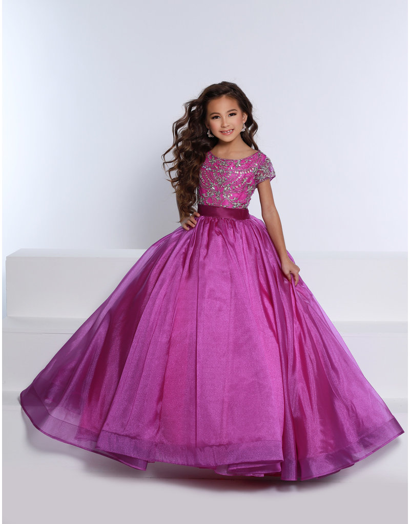 CAP SLEEVE BALLGOWN W/ BEADED BODICE G1269