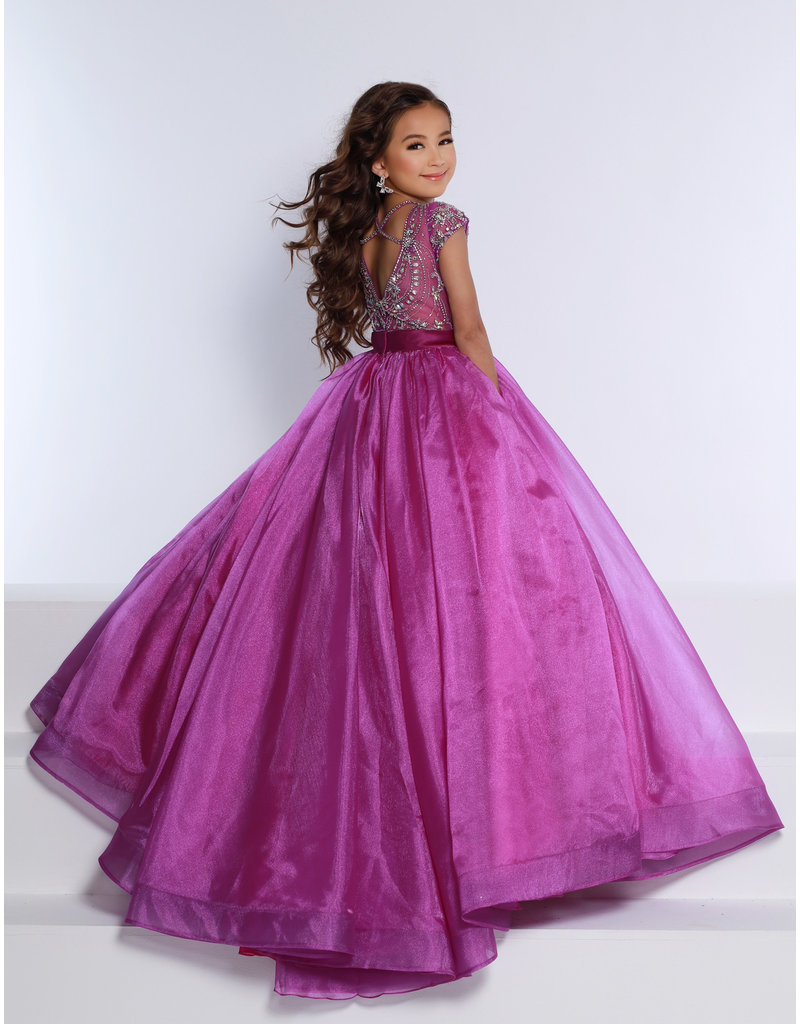 CAP SLEEVE BALLGOWN W/ BEADED BODICE G1269