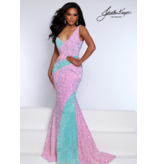 2-TONE SEQUIN ONE SHOULDER GOWN 2659