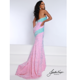 2-TONE SEQUIN ONE SHOULDER GOWN 2659