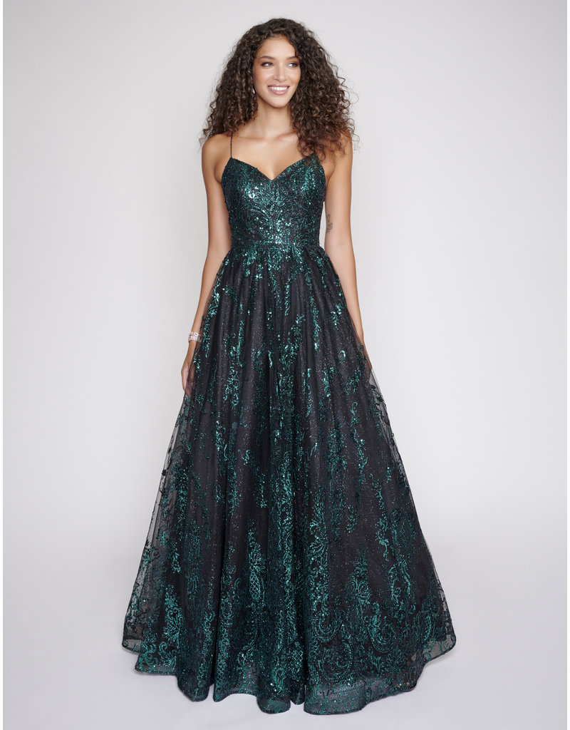 SEQUIN BALLGOWN W/ LACE UP BACK 4300