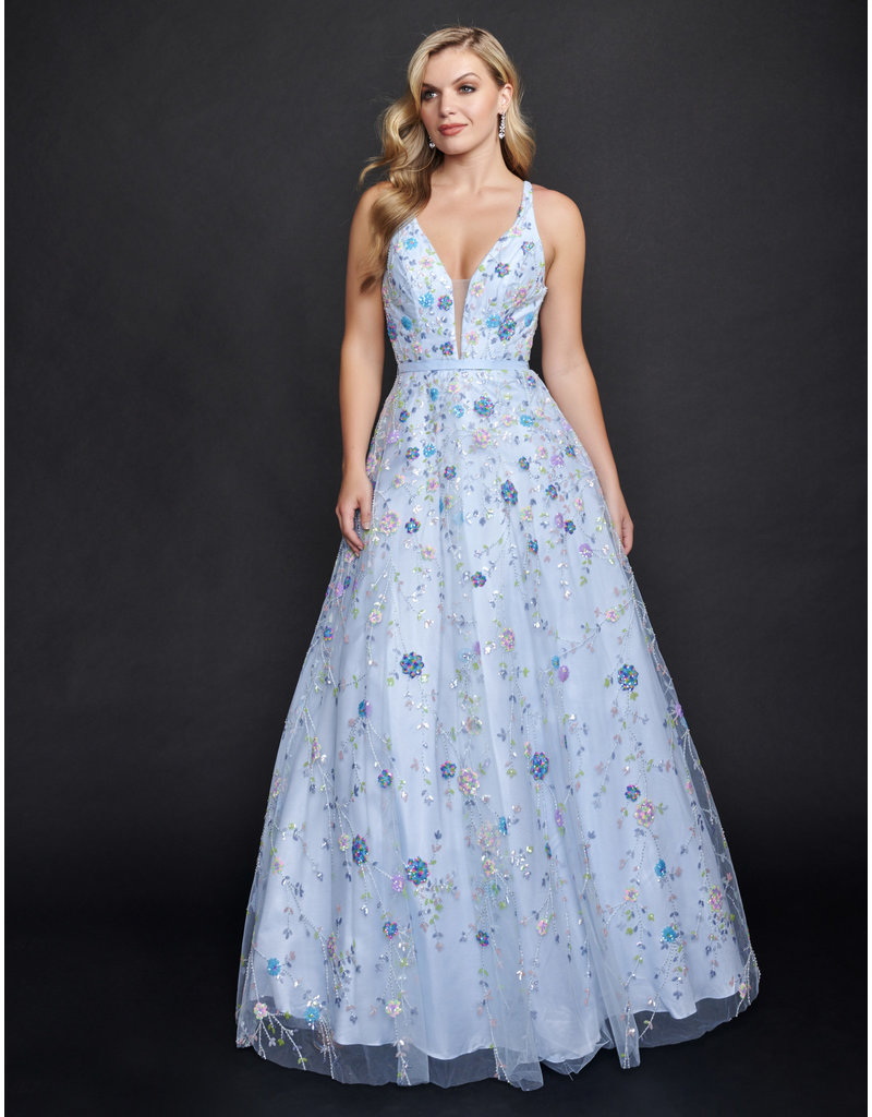 FLORAL BEADED BALLGOWN 3224