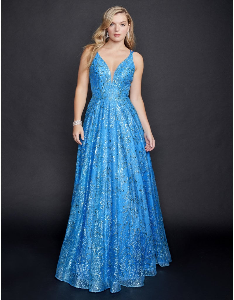 SEQUIN GLITTER A-LINE GOWN 4301