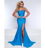 Beaded jersey fitted scoop neck gown 23247