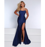 Beaded jersey fitted scoop neck gown 23247