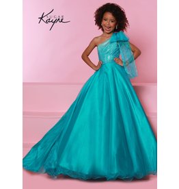 Sugar Kayne One Shoulder shimmer organza ballgown C310