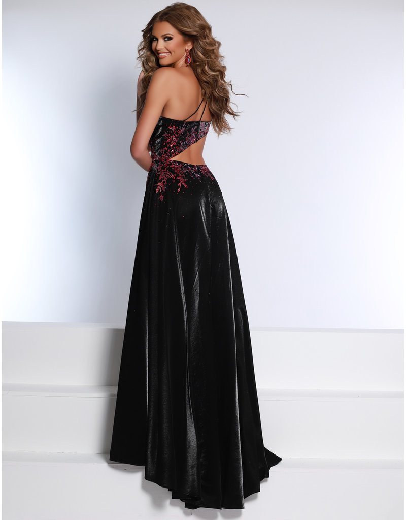 One shoulder side cut out a-line gown 23248
