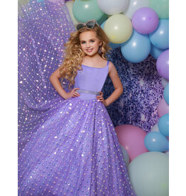 Tank Satin bodice sequin skirt ballgown G1270