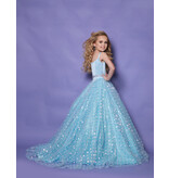 Tank Satin bodice sequin skirt ballgown G1270