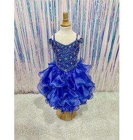 2Cute Princess Off the shoulder beaded bodice short Ruffle skirt gown G2011