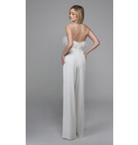 LONG JUMPSUIT, FEATHER NECKLINE 1706