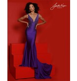 Beaded, jersey fitted tank strap mermaid gown 9213