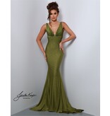 Beaded, jersey fitted tank strap mermaid gown 9213