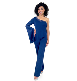 MARC DEFANG ONE SHOULDER INTERVIE JUMPSUIT 8267