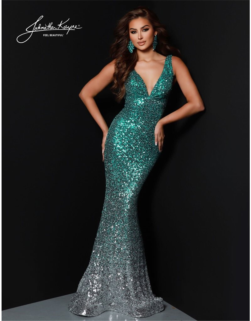 Full sequin ombre fitted halter top 2814