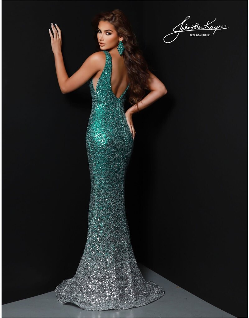 Full sequin ombre fitted halter top 2814