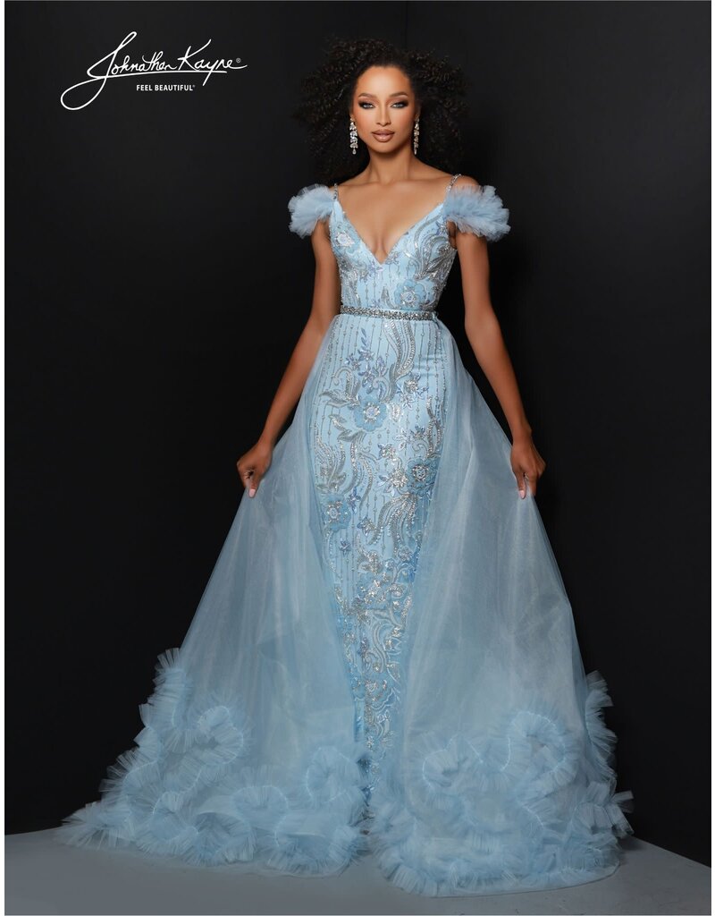 Fitted sequin accent detachable overskirt 2828